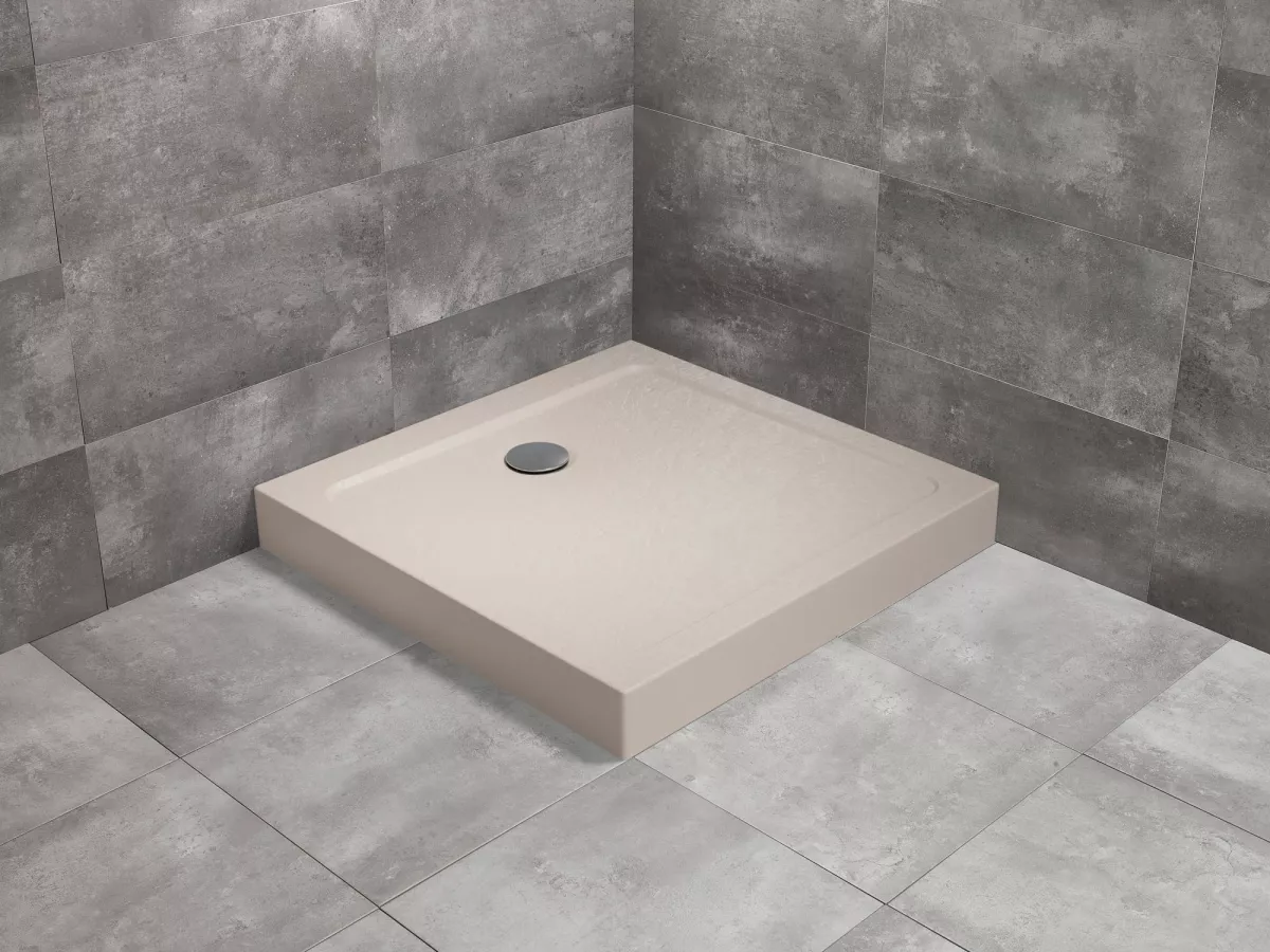 Doros Stone C szögletes zuhanytálca előlappal - beige