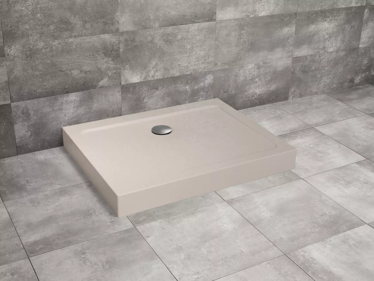 Doros Stone D szögletes zuhanytálca előlappal - beige