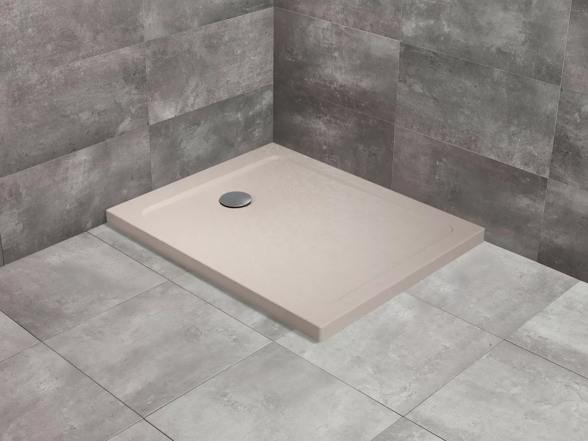 Doros Stone F szögletes zuhanytálca - beige