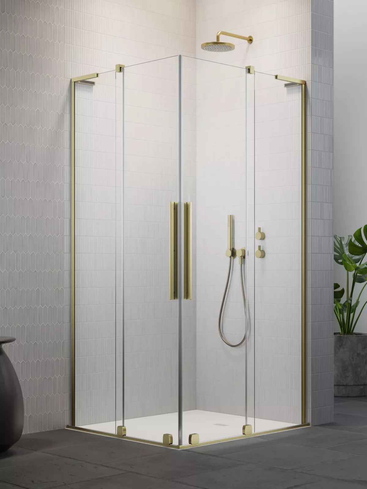 Furo SL Brushed Gold KDD szálcsiszolt arany zuhanykabin