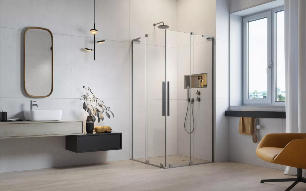 Furo SL Brushed Nickel KDD szálcsiszolt króm zuhanykabin enteriőr