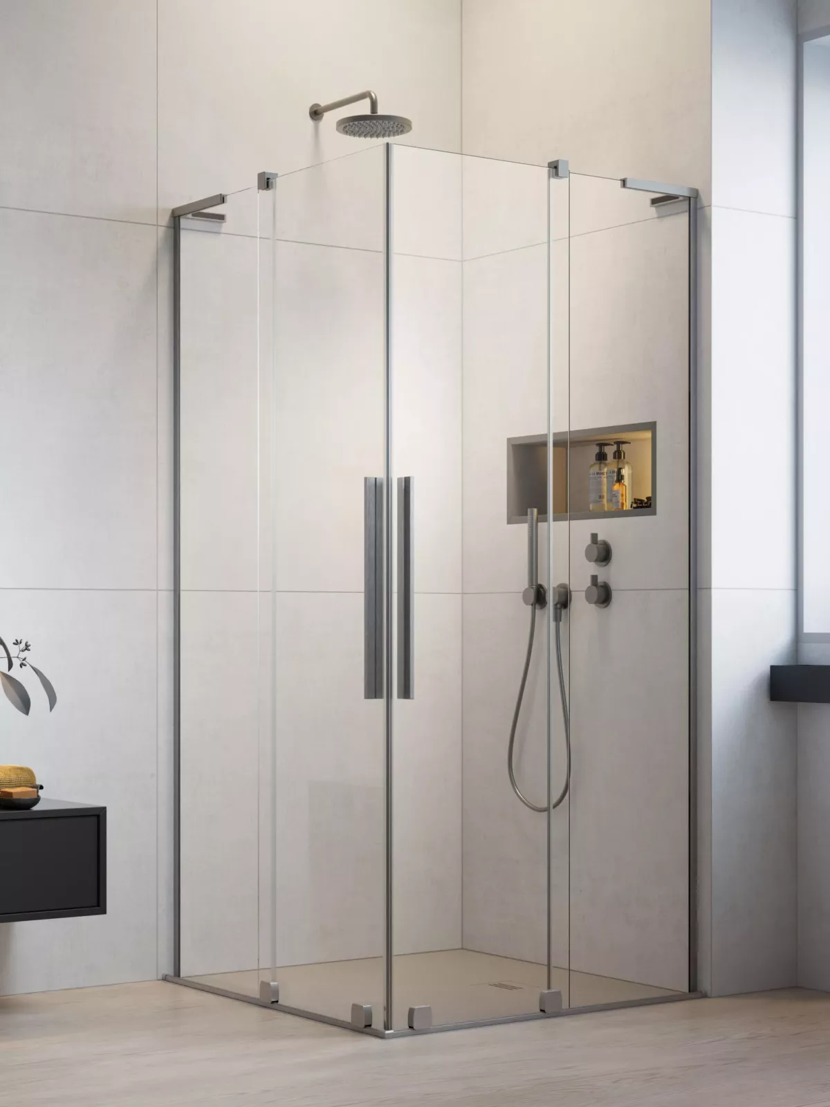 Furo SL Brushed Nickel KDD szálcsiszolt króm zuhanykabin