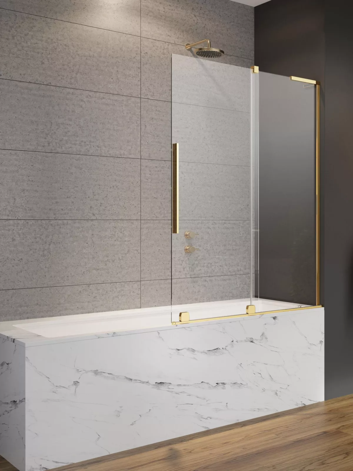 Radaway Furo SL Gold PND II arany kádparaván (a képen jobbos kádparaván látható)