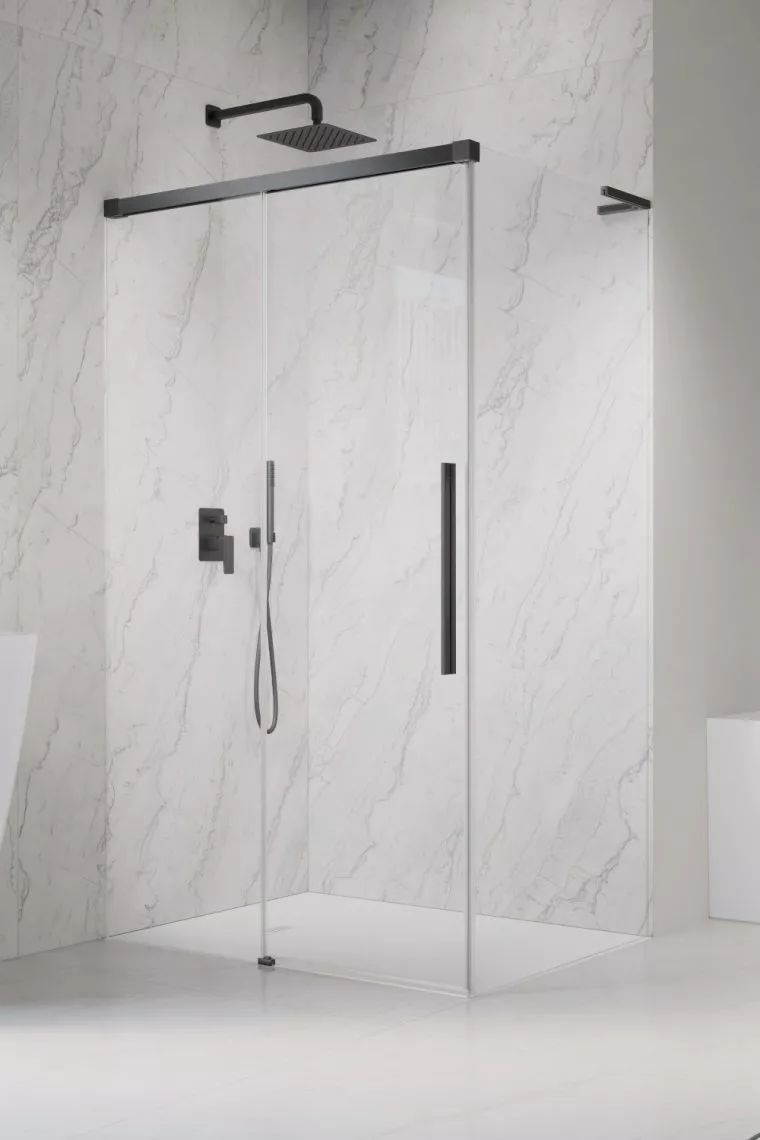 Idea 8 QL Brushed GunMetal KDJ szögletes szálcsiszolt fegyvermetál zuhanykabin (a képen balos zuhanykabin látható)