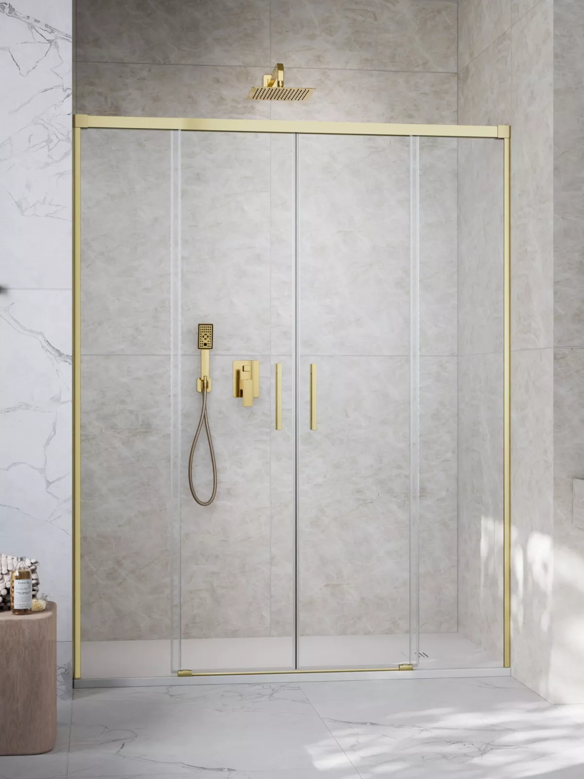 Idea Brushed Gold DWD szálcsiszolt arany zuhanyajtó