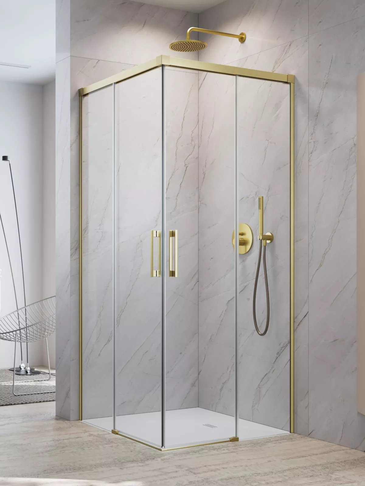 Idea Brushed Gold KDD szálcsiszolt arany zuhanykabin