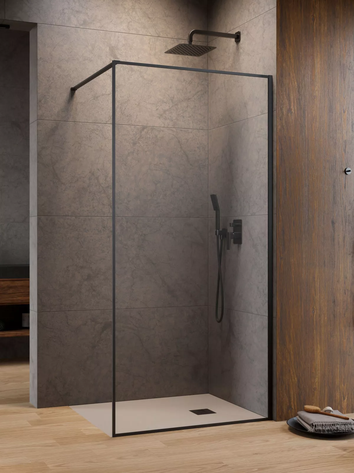 Modo F II Brushed GunMetal Walk-in szálcsiszolt fegyvermetál zuhanyfal