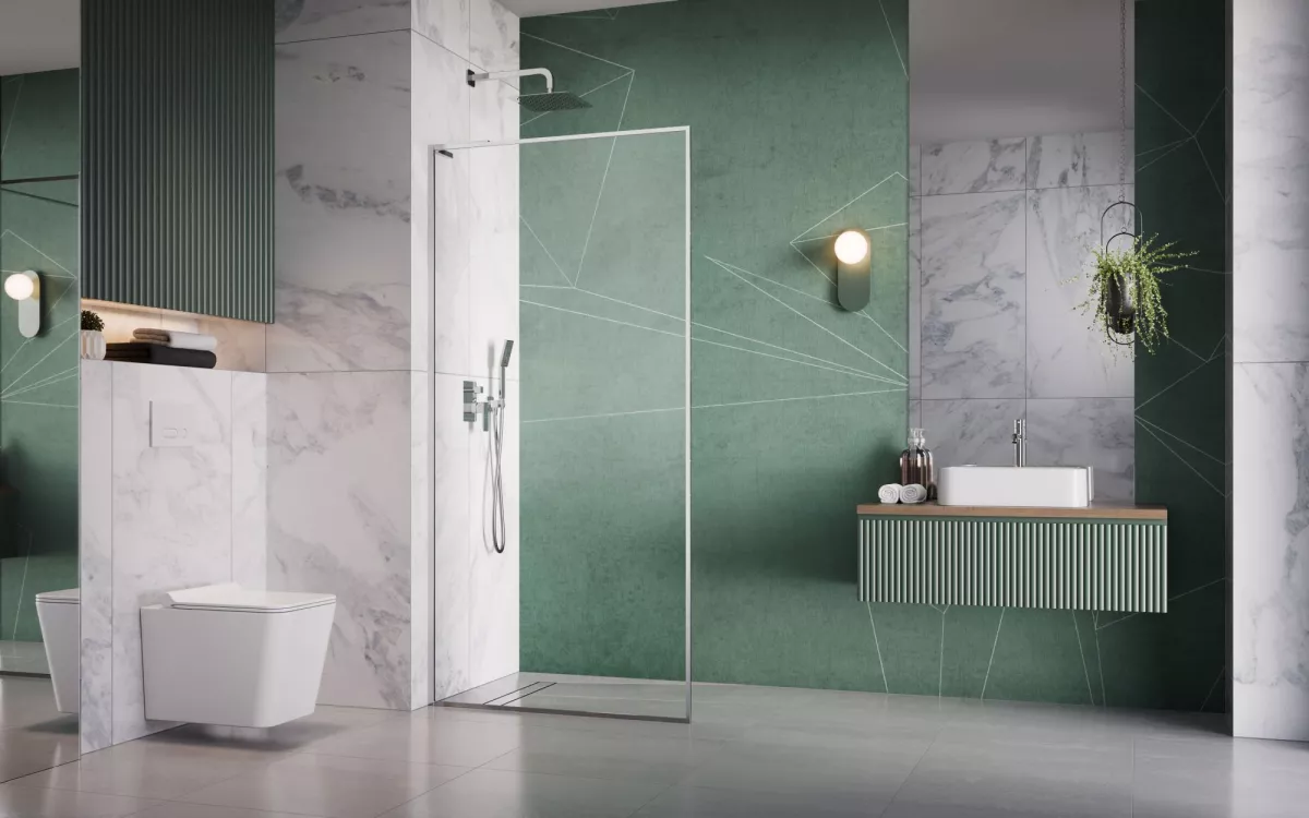 Modo F SL ﻿II Walk-in zuhanyfal enteriőr (a képen balos zuhanyfal látható)