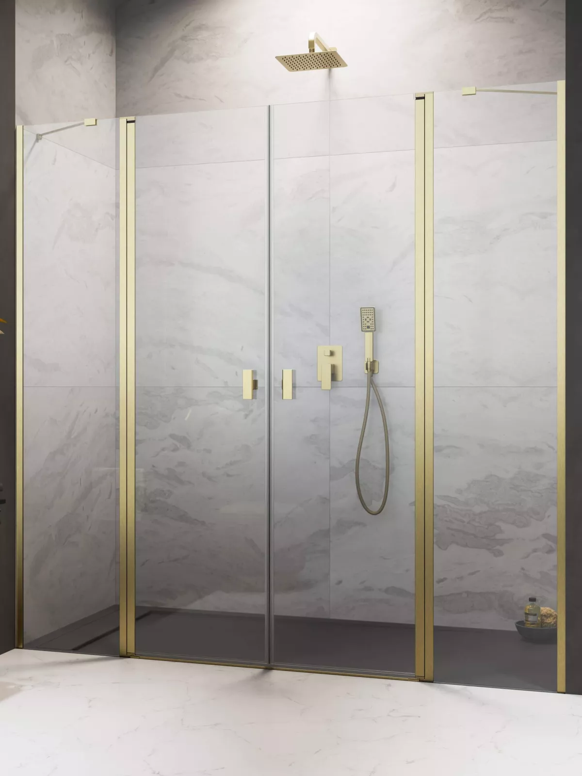 Nes Brushed Gold DWD II szálcsiszolt arany zuhanyajtó