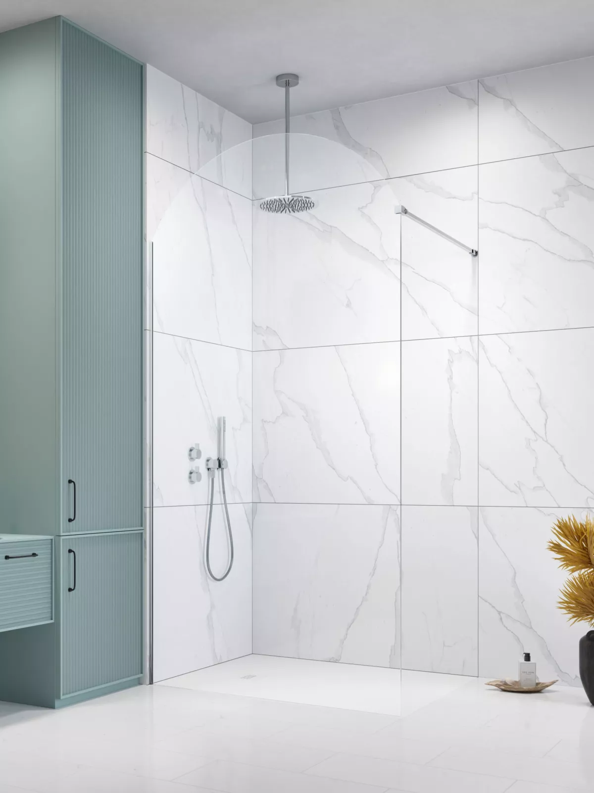 Volta II Walk-in zuhanyfal (a képen balos zuhanyfal látható)