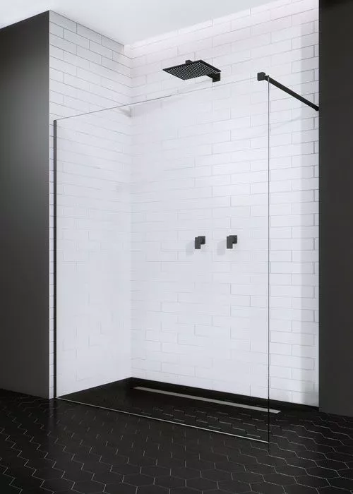 Modo New II Black Walk-In fekete zuhanyfal