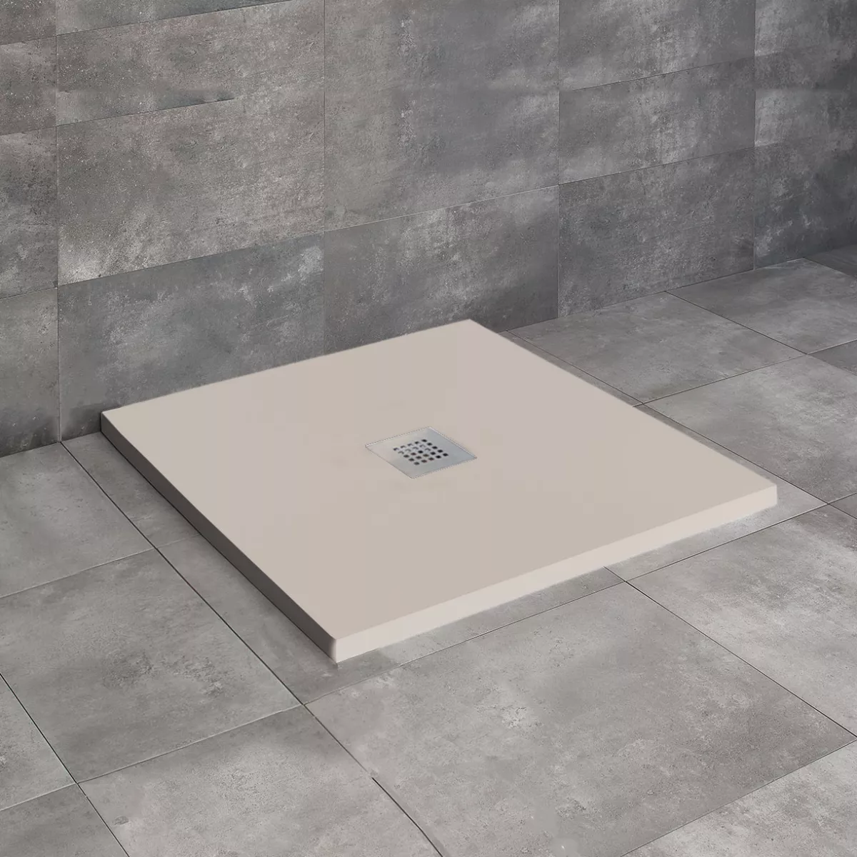 Kios C szögletes lapos zuhanytálca beige