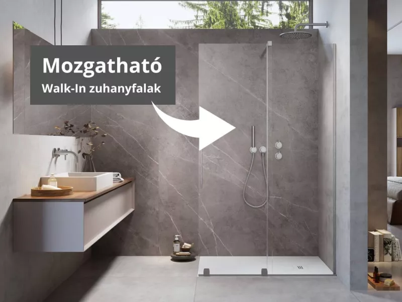 Mozgatható Walk-In zuhanyfalak